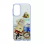 iLike Samsung Galaxy A15 Epoxy Cartoon Cover Case Purple White