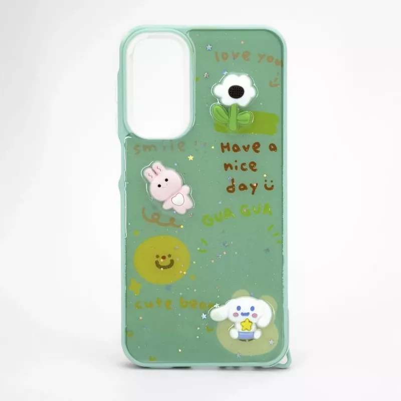 iLike Samsung Galaxy A15 Epoxy Cartoon Cover Light Green