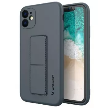 iLike Samsung Galaxy A22 5G Kickstand Case Silicone Stand Cover Black