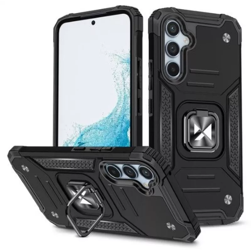 iLike Samsung Galaxy A34 5G Ring Armor Case Black