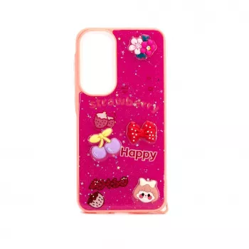 iLike Samsung Galaxy A35 Epoxy Cartoon Cover Rose Red