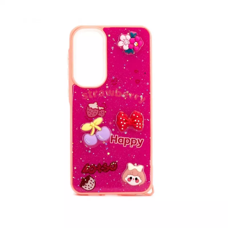 iLike Samsung Galaxy A35 Epoxy Cartoon Cover Rose Red