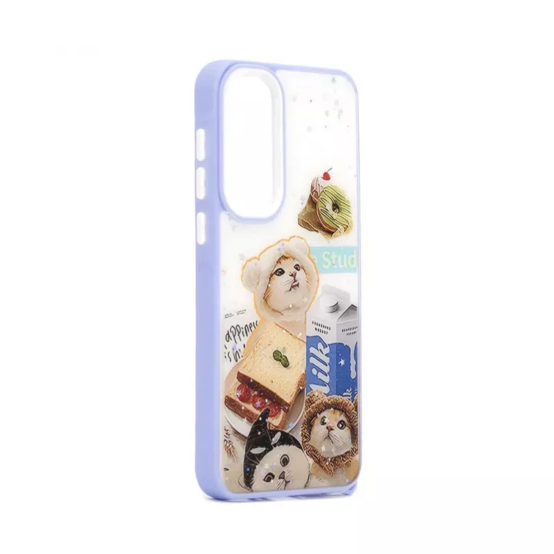 iLike Samsung Galaxy A35 Epoxy Cartoon Cover White Blue