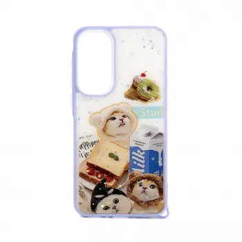 iLike Samsung Galaxy A55 Epoxy Cartoon Cover White Blue