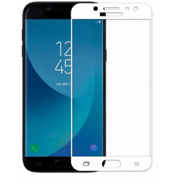 iLike Samsung Galaxy J3 (2017) J330 5D lenktais kraštais grūdinto stiklo ekrano apsauga balta