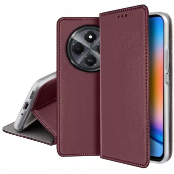 iLike Smart Magnetic Case, skirtas Xiaomi Redmi 14C 4G/14C 5G/Redmi A4/POCO C75 - Burgundy