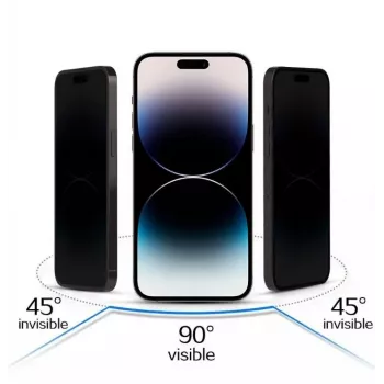 iLike Grūdinto stiklo privatumo ekrano apsauga, skirta Samsung Galaxy S25 / S24 - 9H, 2 krypčių privatumas, juoda
