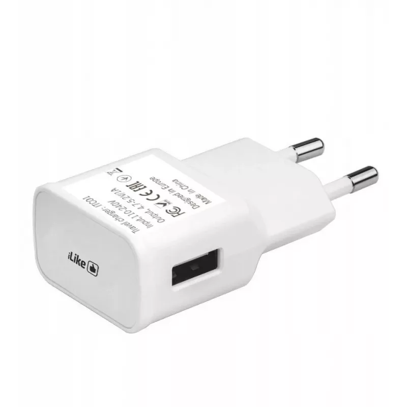 iLike Travel Charger ITC01 White - 5W USB-A sieninis įkroviklis su EU kištuku