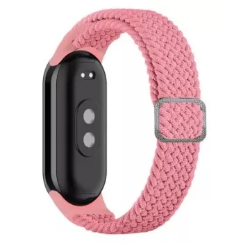 iLike Universal Mi Band 8 apyrankė iš pintos medžiagos, rožinė