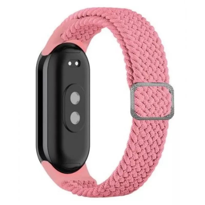 iLike Universal Mi Band 8 apyrankė iš pintos medžiagos, rožinė