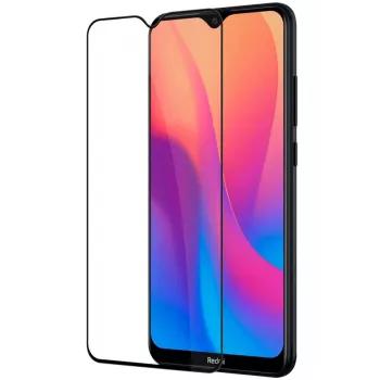 iLike Xiaomi Redmi 8 2.5D juodas rėmelis pilni klijai grūdinto stiklo ekrano apsauga