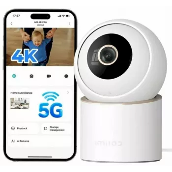 IMILAB C40 Home Security Camera, 2.5K QHD, 360° Pan, Night Vision, White