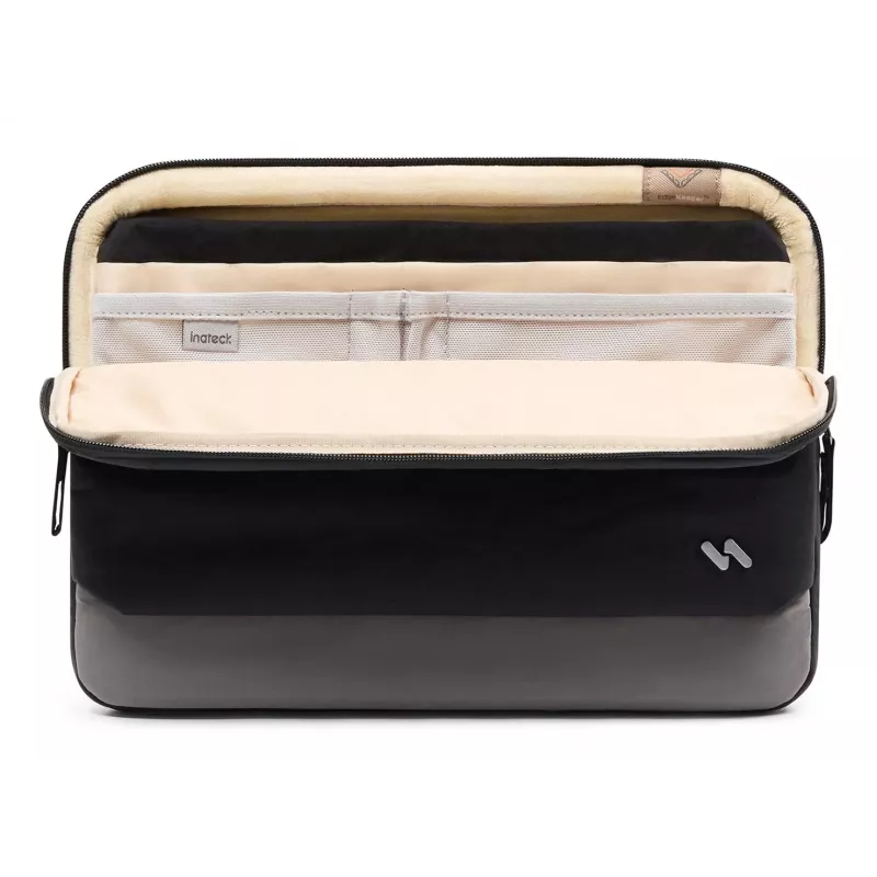 INATECK Laptop Sleeve, skirta 14 colių ultrabookams, vandenį atstumiantis poliesterio dėklas su minkštu flanelės pamušalu ir smūgius sugeriančia apsauga – juoda