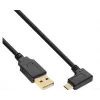 InLine Micro-USB 2.0 laidas, USB-A kištukas į Micro-B kištuką kampu, paauksuoti kontaktai, 0,5 m