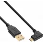 InLine Micro-USB 2.0 laidas, USB-A kištukas į Micro-B kištuką kampu, paauksuoti kontaktai, 0,5 m