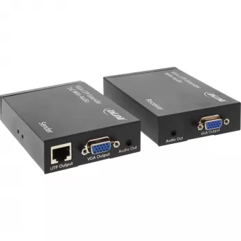 InLine VGA Extender over UTP with Audio, iki 300 m, 1920 x 1200 pikselių, AV siųstuvas ir imtuvas, 300 m