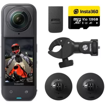 Insta360 X3 veiksmo kamera su motociklo tvirtinimo rinkiniu - 5.7K 360 vaizdo įrašas, 72MP nuotrauka, FlowState stabilizacija