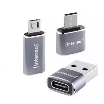 Intenso 3-in-1 USB-C Multiport Adapter, USB-C į USB-A, USB-C, Micro USB, 480 Mbps, 60W PD, juoda