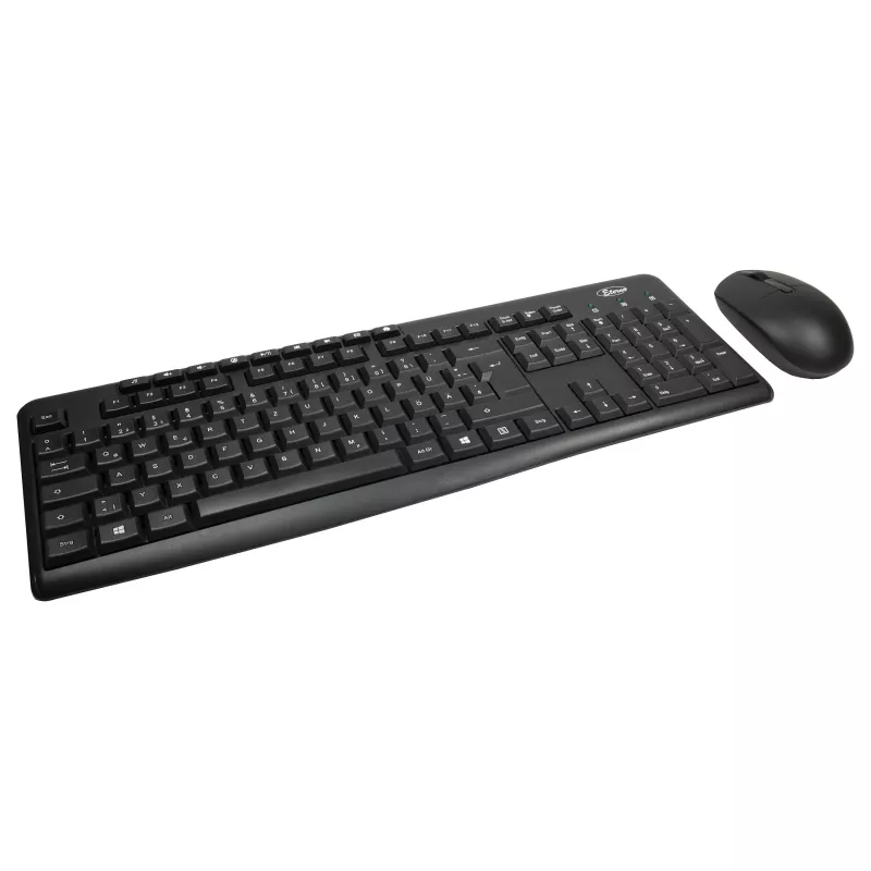 Inter-Tech AC KB-208 belaidžio klaviatūros ir pelės rinkinys, juodas (88884137)