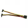 Inter-Tech Molex į 2x SATA maitinimo 90° adapterio laidas, 0,15 m