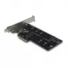 Inter-Tech PCIe adapterio kortelė KT015 PCIe x4 į M.2 NVMe + SATA į M.2