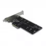 Inter-Tech PCIe adapterio kortelė KT015 PCIe x4 į M.2 NVMe + SATA į M.2