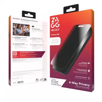 InvisibleShield Glass Elite Privacy 360 Screen Protector, skirtas Apple iPhone 16 Plus / 15 Plus