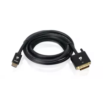 IOGEAR 4K @ 30Hz HDMI į DVI laidas - 10 pėdų (3 m), auksu padengtas, trigubai ekranuotas, juodas