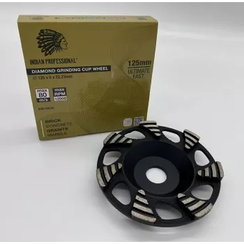 IP7784 125mm deimantinis šlifavimo diskas betonui, Ultimate Fast profesionalus dvigubos eilės, 22,23 mm anga, sausas šlifavimas