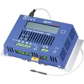 IVT saulės įkrovimo valdiklis 12V/24V 20A MPPTplus 20A su LCD ekranu 200036