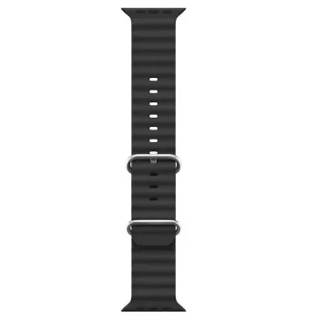 iWear S1 Griovelis Minkštas Silikoninis 20mm Dirželis, skirtas Apple Watch 49mm / 45mm / 44mm / 42mm, Juodas
