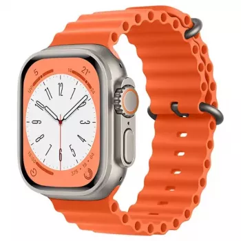 iWear S1 Griovelis Minkštas Silikoninis 20mm Dirželis, skirtas Apple Watch 49mm / 45mm / 44mm / 42mm, Oranžinis