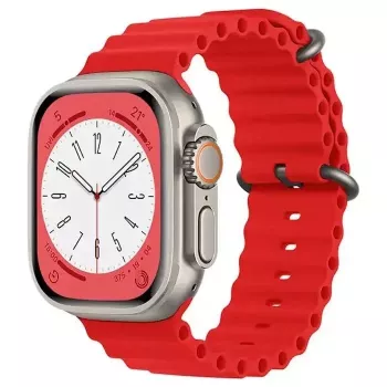 iWear S1 Griovelis Minkštas Silikoninis 20mm Dirželis, skirtas Apple Watch 49mm / 45mm / 44mm / 42mm, Raudonas