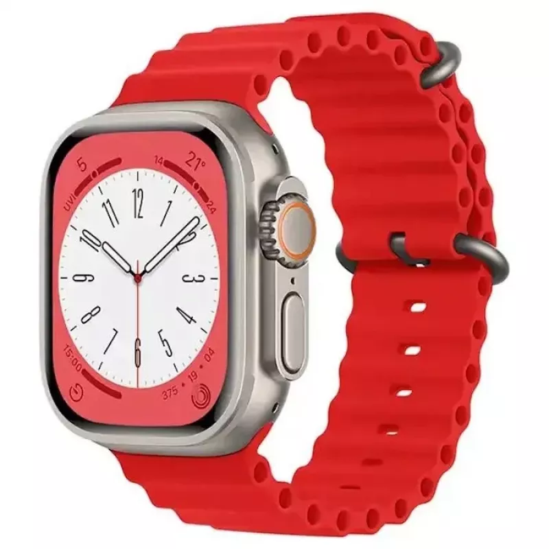 iWear S1 Griovelis Minkštas Silikoninis 20mm Dirželis, skirtas Apple Watch 49mm / 45mm / 44mm / 42mm, Raudonas