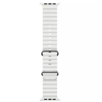 iWear S1 Griovelio minkštas silikoninis 20mm dirželis, skirtas Apple Watch 49mm / 45mm / 44mm / 42mm, baltas