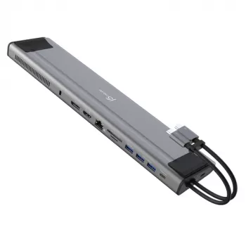 j5create JCD552 M.2 NVMe USB-C 3.2 Gen 2x2 Docking Station su 100W PD, HDMI ir DisplayPort