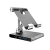 J5CREATE JTS224-N Daugiakampis stovas su USB-C dokavimo stotele, skirta iPad Pro (Space Grey)