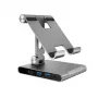 J5CREATE JTS224-N Daugiakampis stovas su USB-C dokavimo stotele, skirta iPad Pro (Space Grey)
