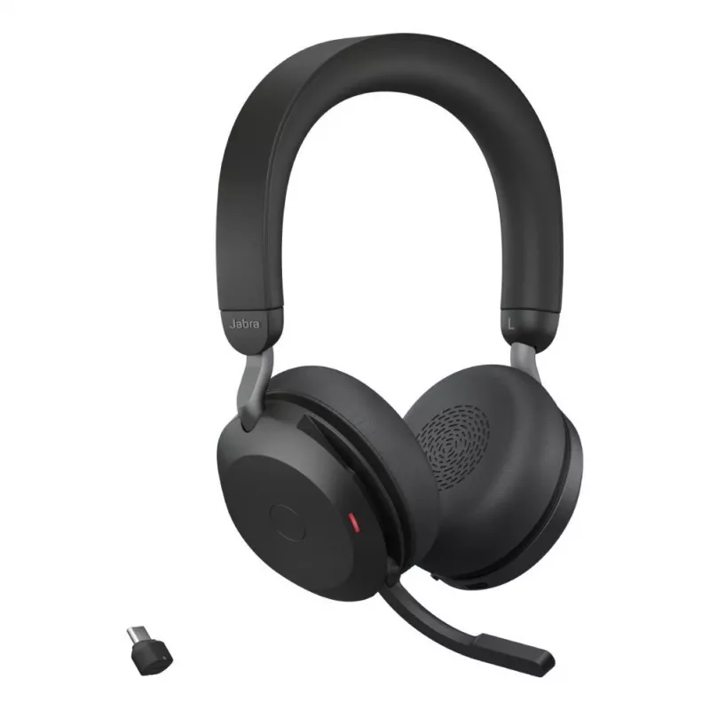 Jabra Evolve2 75 belaidė Bluetooth ausinė su aktyviu triukšmo slopinimu, sertifikuota Microsoft Teams, juoda