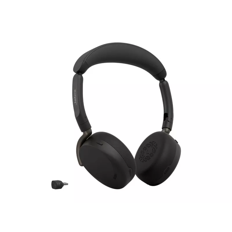 Jabra Evolve3 65 Flex belaidės Bluetooth ausinės su hibridiniu ANC, Jabra Link 390c USB-C adapteriu, UC sertifikuotos, juodos