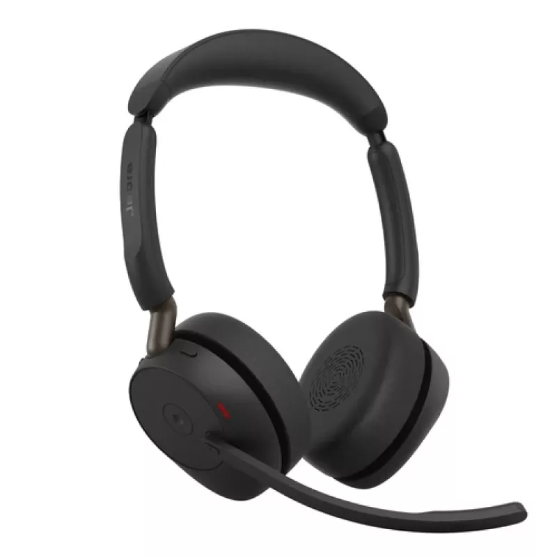 Jabra Evolve3 65 Stereo Link 390a MS belaidės antausės ausinės su Bluetooth ir USB-A adapteriu, optimizuotos Microsoft Teams, juodos