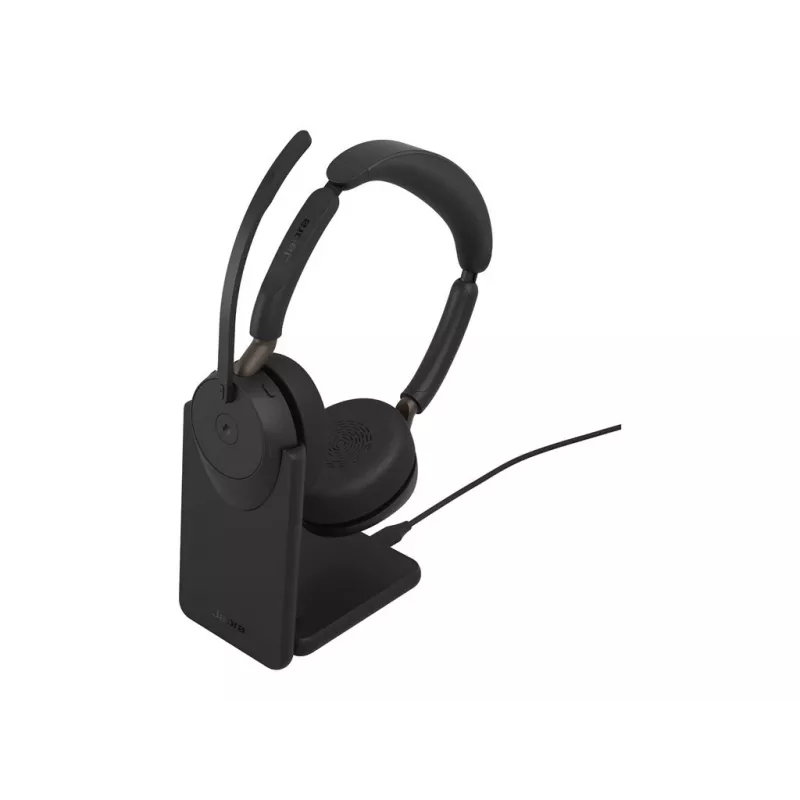 Jabra Evolve3 65 Stereo belaidės ausinės su Link 390c ir įkrovimo stovu – „Microsoft Teams“ sertifikuotos
