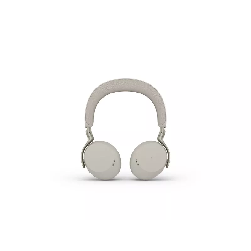 Jabra Evolve3 75 UC belaidė ausinė ant ausų su triukšmo slopinimu ir Link 390c adapteriu (šiltai pilka)