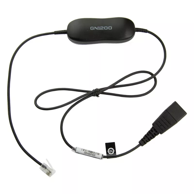 Jabra Smart Cord QD į RJ9 ausinių kabelis, skirtas Cisco IP Phone 78XX serijai, juodas, susuktas, nuo 0,4 m iki 2 m