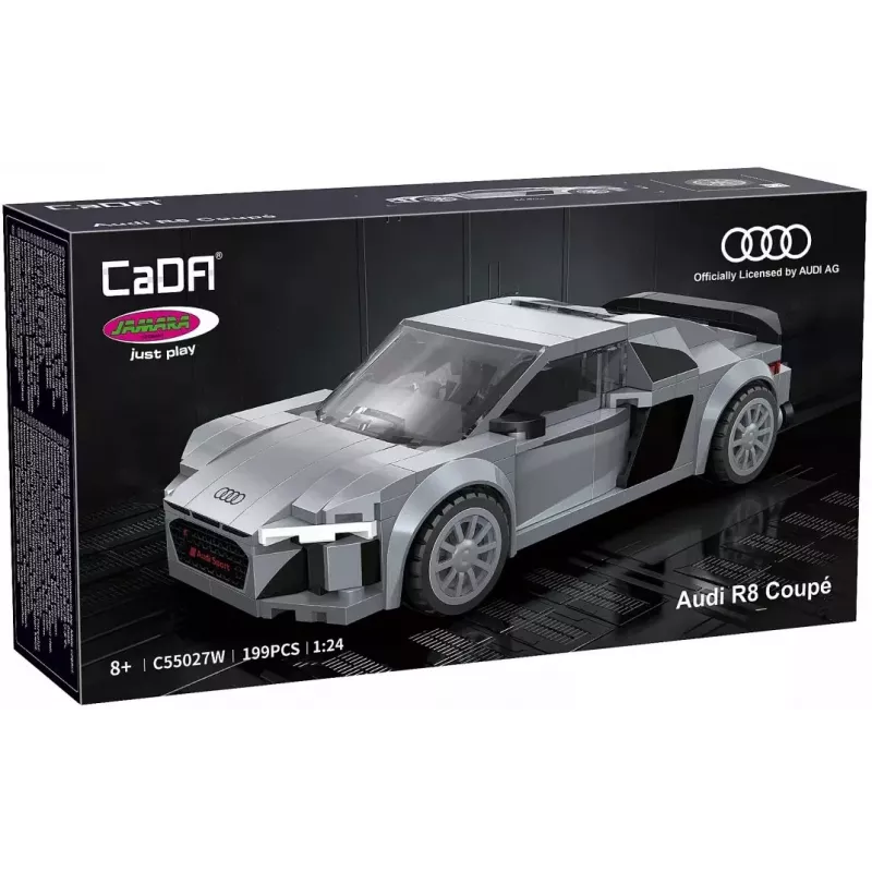Jamara CaDA Audi R8 Coupé 1:24 mastelio konstravimo blokelių rinkinys - 272 dalys, pilka, 8+ metų