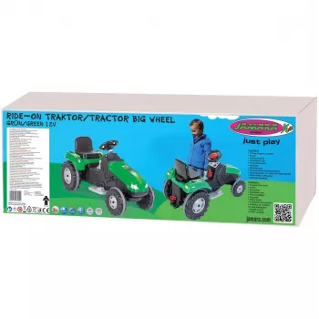 Jamara važiuojamas traktorius Big Wheel 12V, žalias, 3+