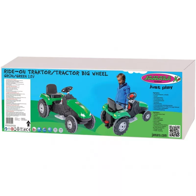 Jamara Ride-on Tractor Big Wheel 12V Green 3+