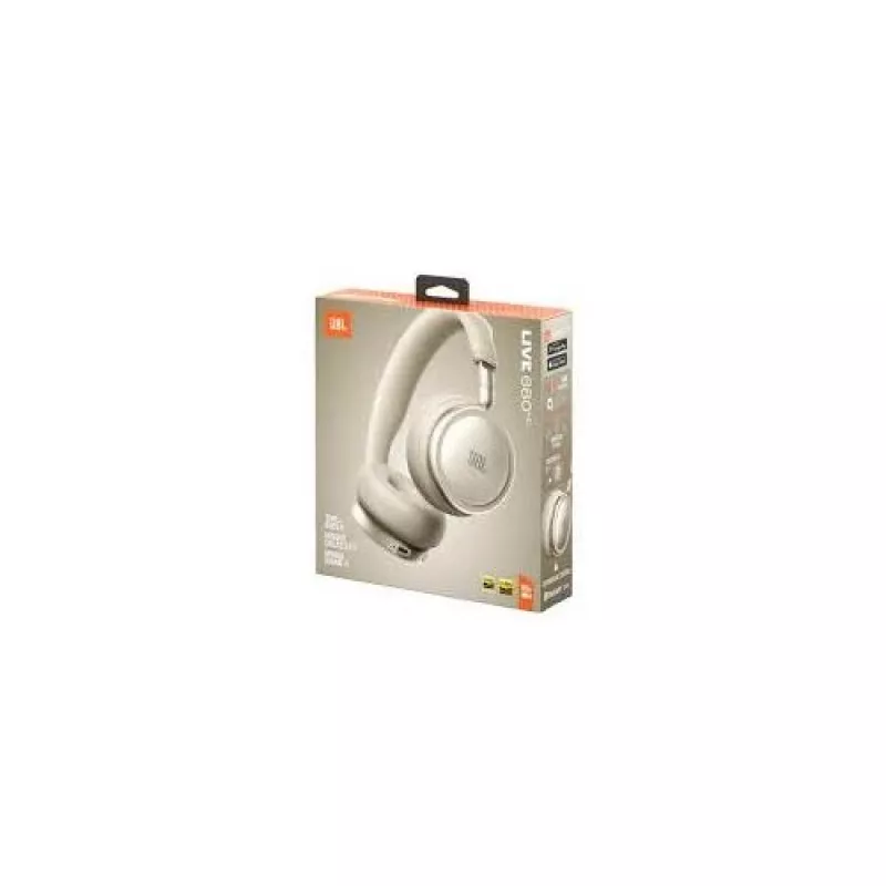 JBL Live 680NC belaidžiai ant ausų dedami ausinių su adaptyviu triukšmo slopinimu, smėlio spalvos