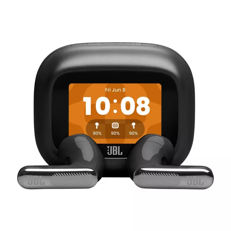 JBL LIVE Flex 4 belaidės į ausis įdedamos Bluetooth ausinės su adaptyviuoju triukšmo slopinimu, juodos