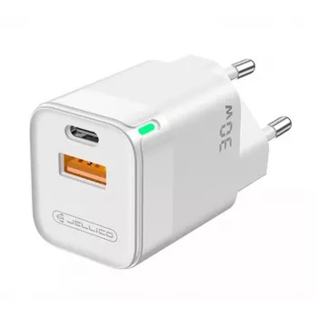 Jellico C44 Mini PD 30W QC 3.0 Smart Adaptive Fast Charger su 1x USB-C (5-20V) / USB 3A Baltas